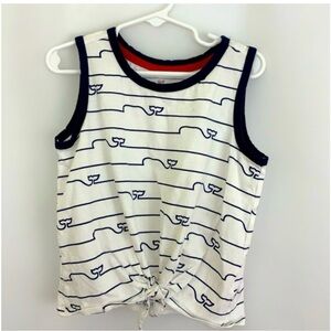 Girl’s Vineyard Vines Nautical White and Blue Tank Top Size 6